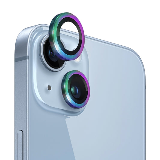 For iPhone 14 / 14 Plus NORTHJO Camera Lens Protector Tempered Glass CD Vein Metal Ring Film(Colorful) - iPhone 14 Plus Tempered Glass by NORTHJO | Online Shopping UK | buy2fix