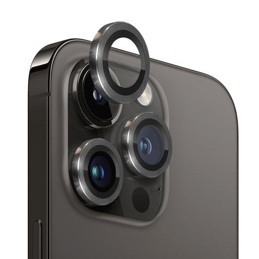 For iPhone 13 Pro / 13 Pro Max NORTHJO Camera Lens Protector Tempered Glass CD Vein Metal Ring Film(Black) - iPhone 13 Pro Max Tempered Glass by NORTHJO | Online Shopping UK | buy2fix