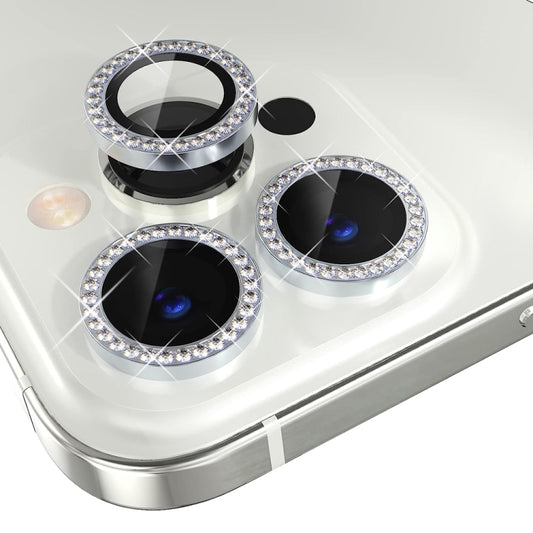 For iPhone 13 Pro / 13 Pro Max NORTHJO Camera Lens Protector Tempered Glass Metal Rhinestone Ring Film(Silver) - iPhone 13 Pro Max Tempered Glass by NORTHJO | Online Shopping UK | buy2fix