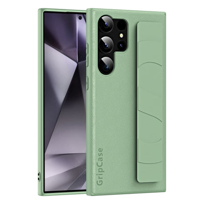 For Samsung Galaxy S25 Ultra 5G Skin Elastic Wrist Grip Back Cover Phone Case(Light Green) by buy2fix