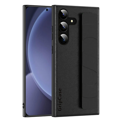 For Samsung Galaxy S25 5G Skin Elastic Wrist Grip Back Cover Phone Case(Black) by buy2fix