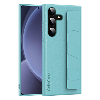 For Samsung Galaxy S25+ 5G Skin Elastic Wrist Grip Back Cover Phone Case(Blue) by buy2fix