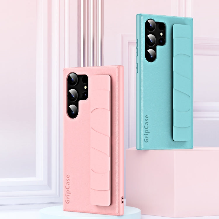 For Samsung Galaxy S25+ 5G Skin Elastic Wrist Grip Back Cover Phone Case(Purple) by buy2fix