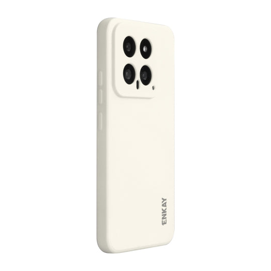 For Xiaomi 14 ENKAY Hat-Prince Liquid Silicone Shockproof Soft Phone Case(Beige)