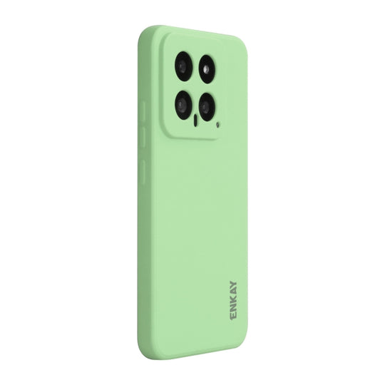 For Xiaomi 14 ENKAY Hat-Prince Liquid Silicone Shockproof Soft Phone Case(Light Green)