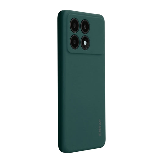 For Xiaomi Poco F6 Pro / Redmi K70 ENKAY Hat-Prince Liquid Silicone Shockproof Soft Phone Case(Dark Green) - Xiaomi Cases by ENKAY | Online Shopping UK | buy2fix