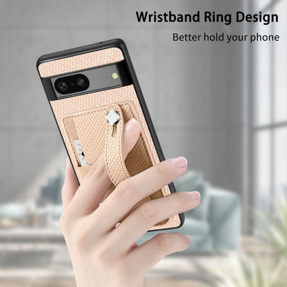 For Google Pixel 9 Pro Wristband Kickstand Card Wallet Back Cover Phone Case with Tool Knife(Khaki) by buy2fix