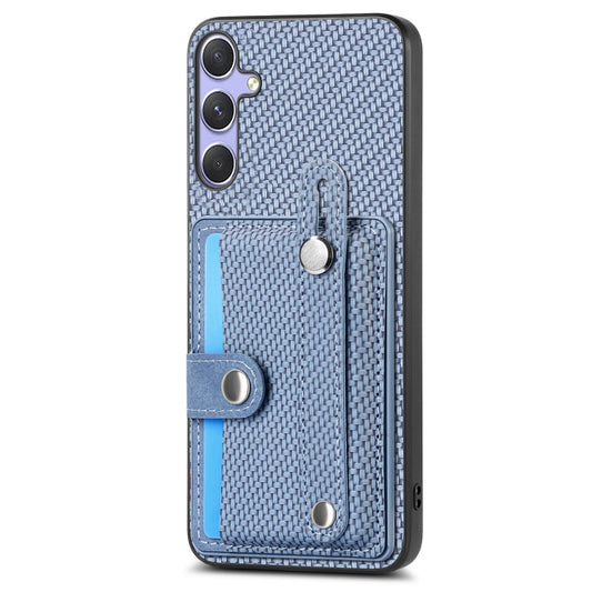 For Samsung Galaxy S25 5G Wristband Kickstand Wallet Back Phone Case with Tool Knife(Blue) by buy2fix
