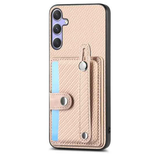 For Samsung Galaxy S25 5G Wristband Kickstand Wallet Back Phone Case with Tool Knife(Khaki) by buy2fix