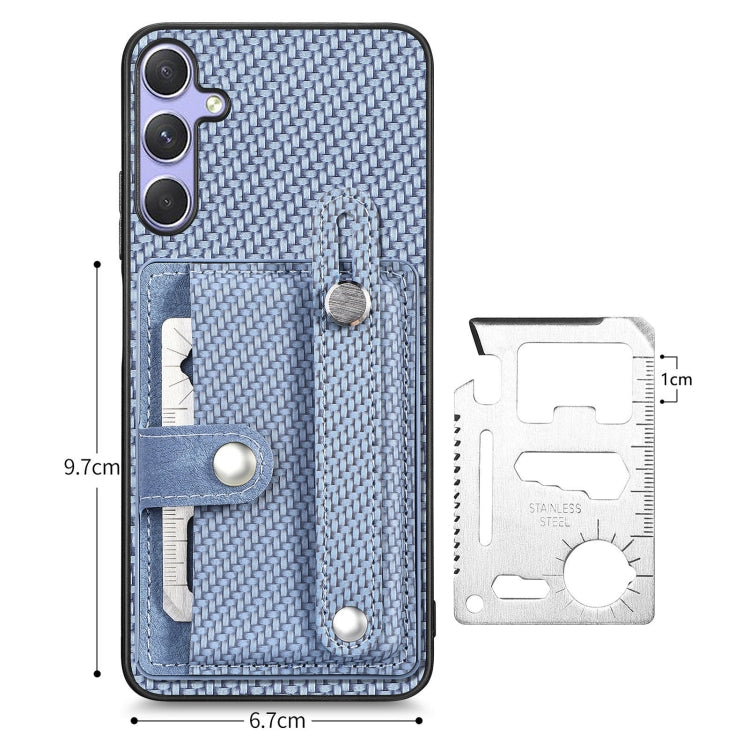 For Samsung Galaxy S25+ 5G Wristband Kickstand Wallet Back Phone Case with Tool Knife(Blue) by buy2fix