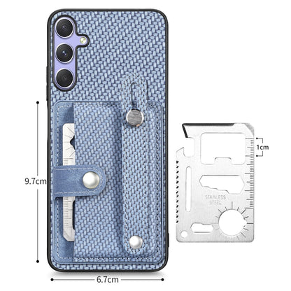 For Samsung Galaxy S25+ 5G Wristband Kickstand Wallet Back Phone Case with Tool Knife(Blue) by buy2fix