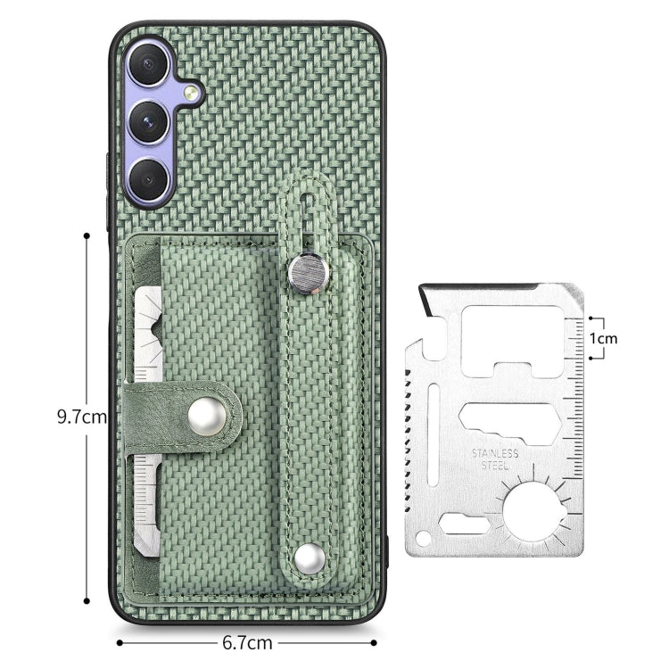 For Samsung Galaxy S25+ 5G Wristband Kickstand Wallet Back Phone Case with Tool Knife(Green) by buy2fix
