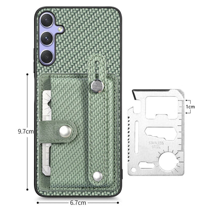 For Samsung Galaxy S25+ 5G Wristband Kickstand Wallet Back Phone Case with Tool Knife(Green) by buy2fix