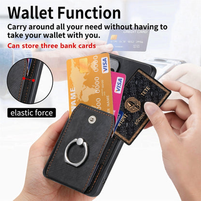 For Samsung Galaxy S25 5G Retro Skin-feel Ring Card Wallet Phone Case(Black) by buy2fix