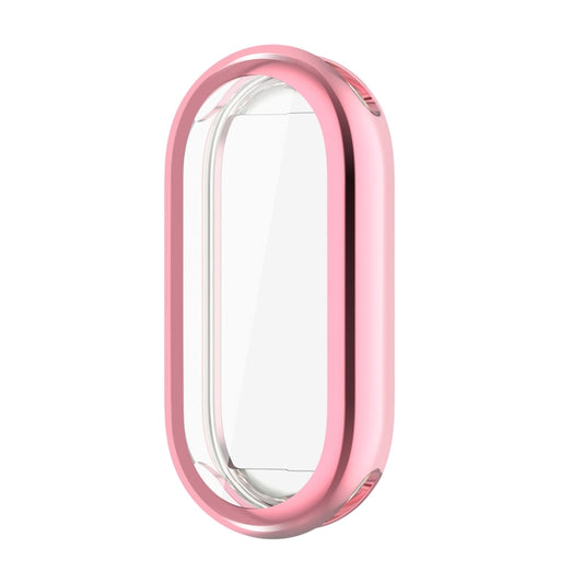 For Xiaomi Mi Band 8 ENKAY Hat-Prince Full Coverage Electroplated Soft TPU Case with Screen Protection(Pink) - Watch Cases by ENKAY | Online Shopping UK | buy2fix