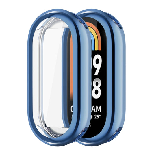 For Xiaomi Mi Band 8 ENKAY Hat-Prince Full Coverage Electroplated Soft TPU Case with Screen Protection(Navy Blue) - Watch Cases by ENKAY | Online Shopping UK | buy2fix