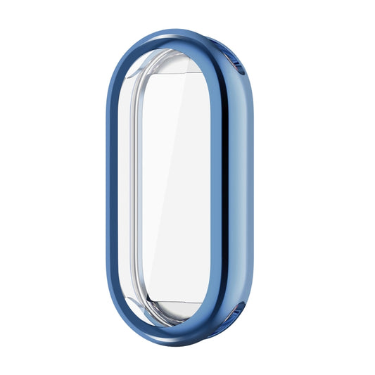 For Xiaomi Mi Band 8 ENKAY Hat-Prince Full Coverage Electroplated Soft TPU Case with Screen Protection(Navy Blue) - Watch Cases by ENKAY | Online Shopping UK | buy2fix