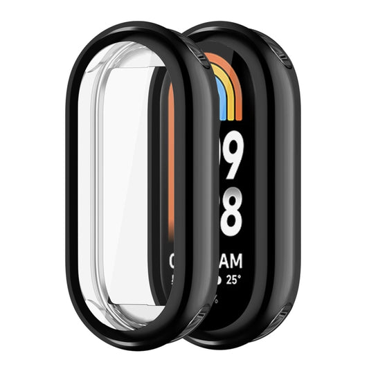 For Xiaomi Mi Band 8 ENKAY Hat-Prince Full Coverage Electroplated Soft TPU Case with Screen Protection(Black) - Watch Cases by ENKAY | Online Shopping UK | buy2fix