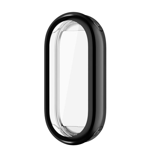 For Xiaomi Mi Band 8 ENKAY Hat-Prince Full Coverage Electroplated Soft TPU Case with Screen Protection(Black) - Watch Cases by ENKAY | Online Shopping UK | buy2fix
