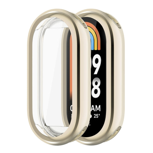 For Xiaomi Mi Band 8 ENKAY Hat-Prince Full Coverage Electroplated Soft TPU Case with Screen Protection(Golden) - Watch Cases by ENKAY | Online Shopping UK | buy2fix