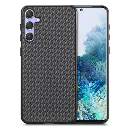 For Samsung Galaxy S25+ 5G Carbon Fiber Texture Leather Back Cover Phone Case(Black) by buy2fix
