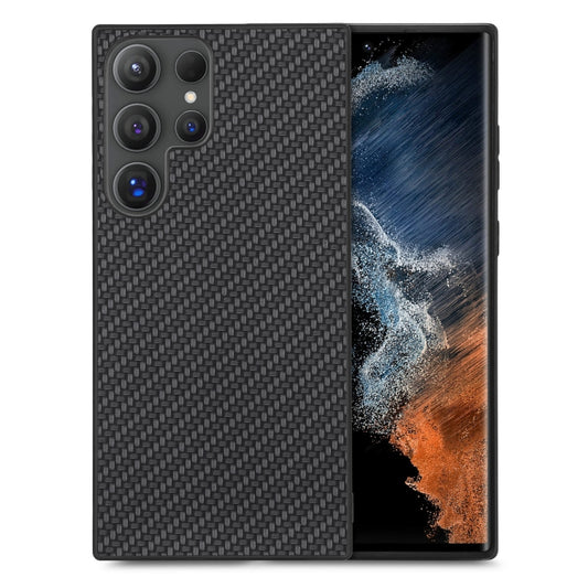 For Samsung Galaxy S25 Ultra 5G Carbon Fiber Texture Leather Back Cover Phone Case(Black) by buy2fix