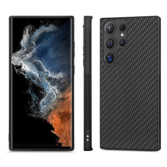 For Samsung Galaxy S25 Ultra 5G Carbon Fiber Texture Leather Back Cover Phone Case(Black) by buy2fix
