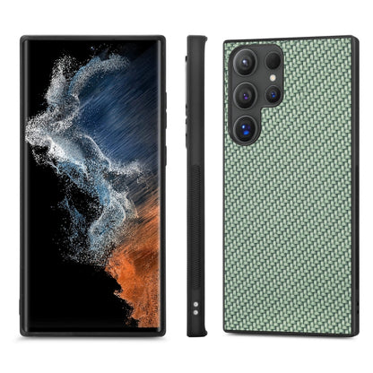 For Samsung Galaxy S25 Ultra 5G Carbon Fiber Texture Leather Back Cover Phone Case(Green) - Galaxy S25 Ultra 5G Cases by buy2fix | Online Shopping UK | buy2fix