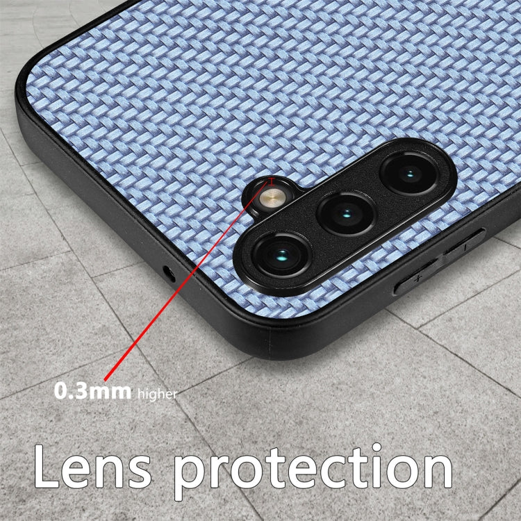 For Samsung Galaxy S25 Ultra 5G Carbon Fiber Texture Leather Back Cover Phone Case(Blue) by buy2fix