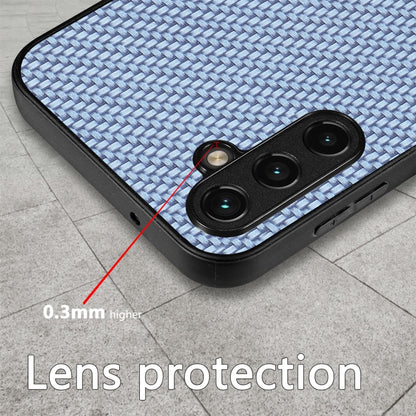 For Samsung Galaxy S25 Ultra 5G Carbon Fiber Texture Leather Back Cover Phone Case(Blue) by buy2fix