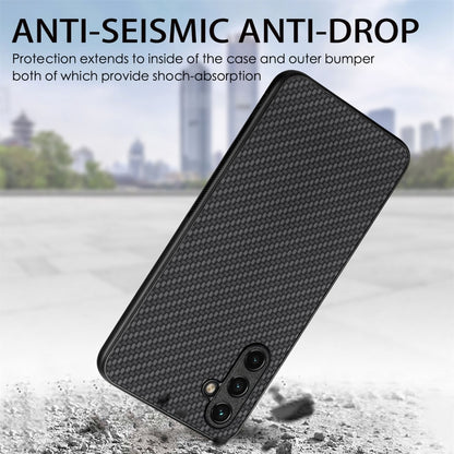 For Samsung Galaxy S25 Ultra 5G Carbon Fiber Texture Leather Back Cover Phone Case(Blue) by buy2fix