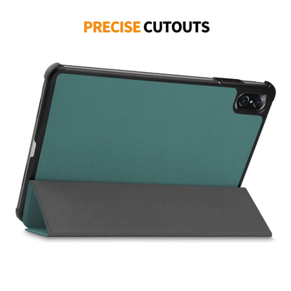 For Honor Pad V8 ENKAY Tri-fold Custer Texture Leather Smart Tablet Case(Black) - Honor by ENKAY | Online Shopping UK | buy2fix