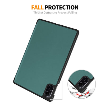 For Honor Pad X8 Pro / X9 11.5 ENKAY Tri-fold Custer Texture Leather Smart Tablet Case(Black) - Honor Cases by ENKAY | Online Shopping UK | buy2fix