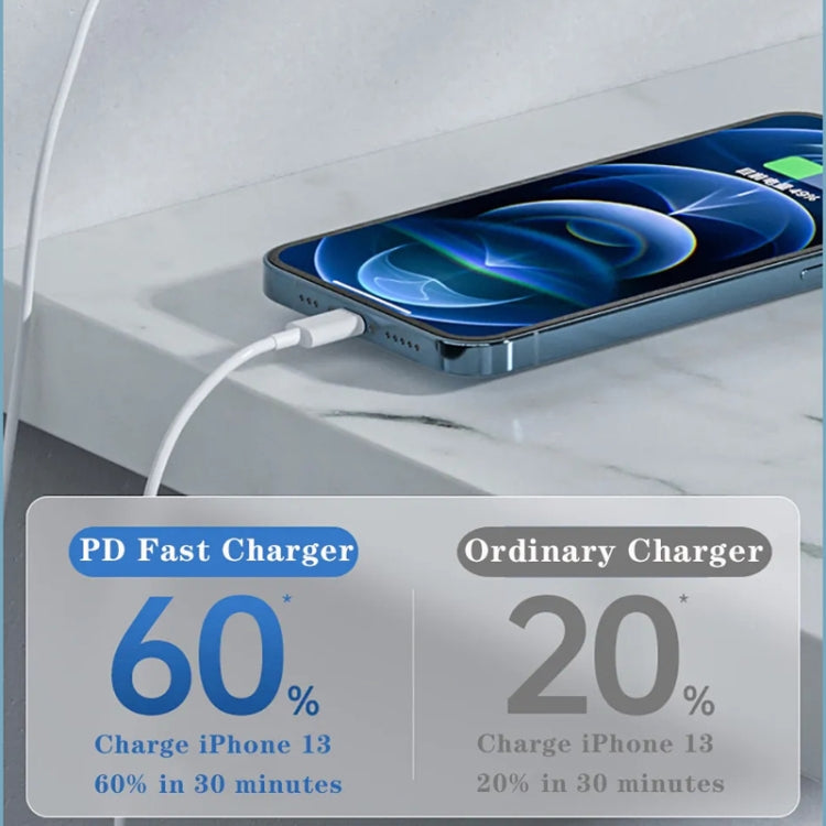 35W PD3.0 USB-C / Type-C Dual Port Charger with 1m Type-C to 8 Pin Data Cable, EU Plug - USB Charger by buy2fix | Online Shopping UK | buy2fix