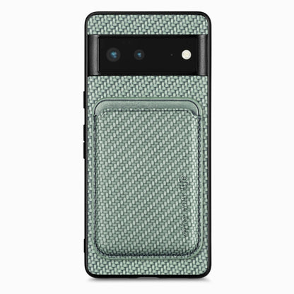 For Google Pixel 6 Carbon Fiber Leather Card Magsafe Phone Case(Green) - Google Cases by buy2fix | Online Shopping UK | buy2fix