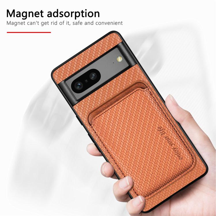 For Google Pixel 6 Carbon Fiber Leather Card Magsafe Phone Case(Green) - Google Cases by buy2fix | Online Shopping UK | buy2fix