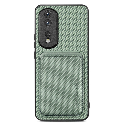 For Honor 80 Pro Carbon Fiber Leather Card Magsafe Phone Case(Green) - Honor Cases by buy2fix | Online Shopping UK | buy2fix