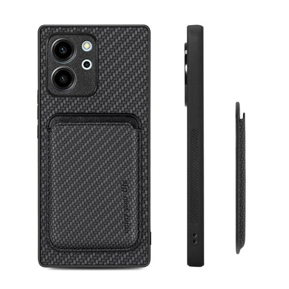 For Honor 80 SE Carbon Fiber Leather Card Magsafe Phone Case(Black) - Honor Cases by buy2fix | Online Shopping UK | buy2fix