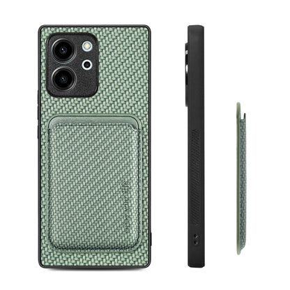 For Honor 80 SE Carbon Fiber Leather Card Magsafe Phone Case(Green) - Honor Cases by buy2fix | Online Shopping UK | buy2fix