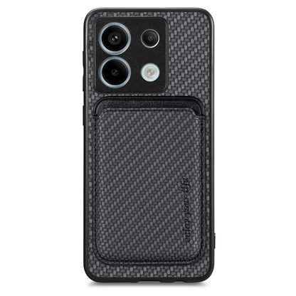 For Xiaomi Redmi Note 13 4G Carbon Fiber Leather Card Magnetic Phone Case(Black) - Xiaomi Cases by buy2fix | Online Shopping UK | buy2fix