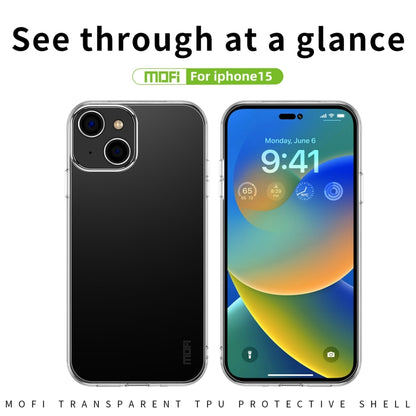 For iPhone 15 MOFI Ming Series Ultra-thin TPU Phone Case(Transparent) - iPhone 15 Cases by MOFI | Online Shopping UK | buy2fix