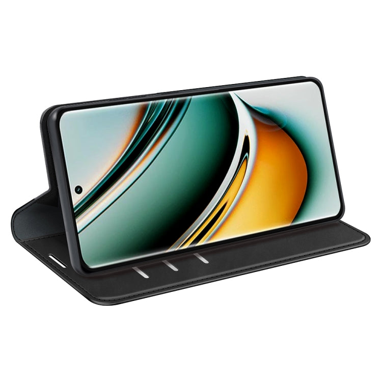 For Realme 11 Pro Retro-skin Magnetic Suction Leather Phone Case(Black) by buy2fix