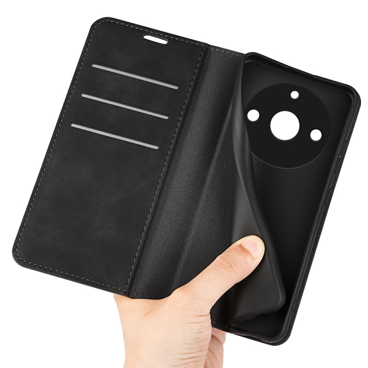 For Realme 11 Pro Retro-skin Magnetic Suction Leather Phone Case(Black) by buy2fix