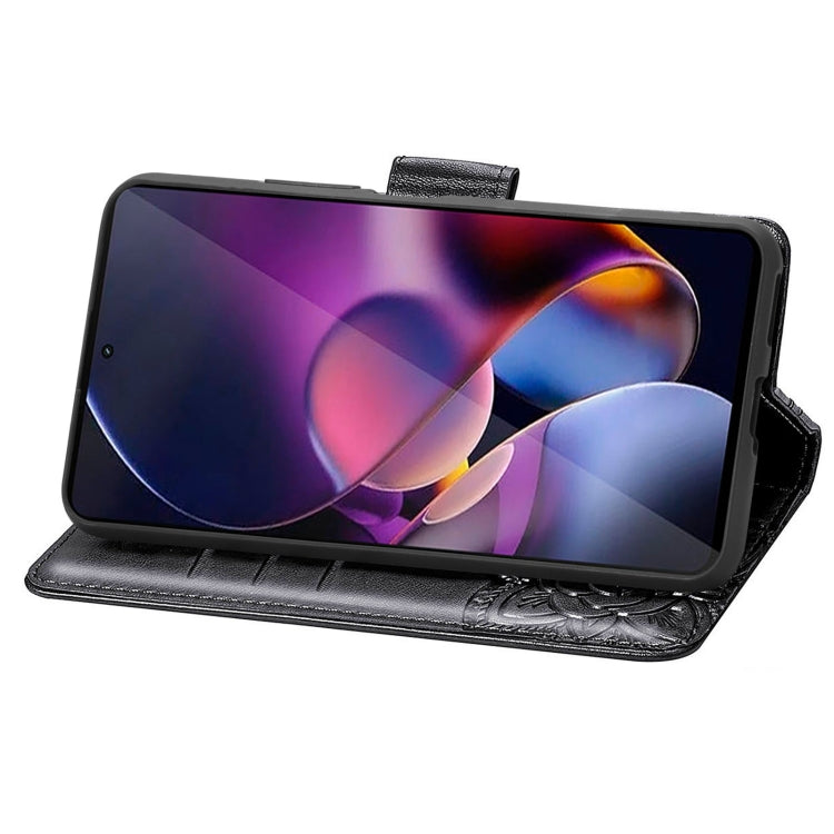 For Motorola Moto G Stylus 5G 2024 Butterfly Love Flower Embossed Leather Phone Case(Black) by buy2fix