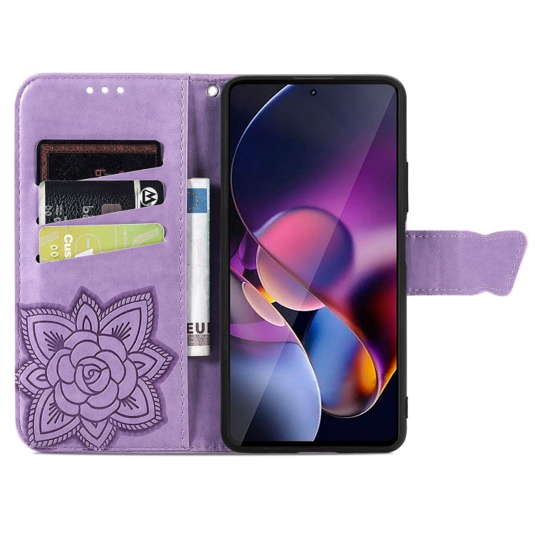 For Motorola Moto G Stylus 5G 2024 Butterfly Love Flower Embossed Leather Phone Case(Light Purple) by buy2fix