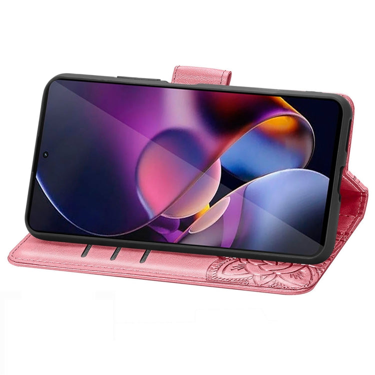 For Motorola Moto G Stylus 5G 2024 Butterfly Love Flower Embossed Leather Phone Case(Pink) by buy2fix