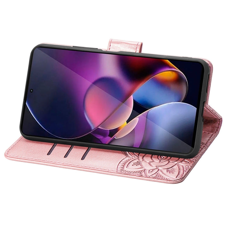 For Motorola Moto G Stylus 5G 2024 Butterfly Love Flower Embossed Leather Phone Case(Rose Pink) by buy2fix