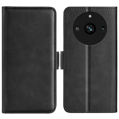 For Realme 11 Pro / 11 Pro+ Dual-side Magnetic Buckle Horizontal Flip Leather Phone Case(Black) - Realme Cases by buy2fix | Online Shopping UK | buy2fix
