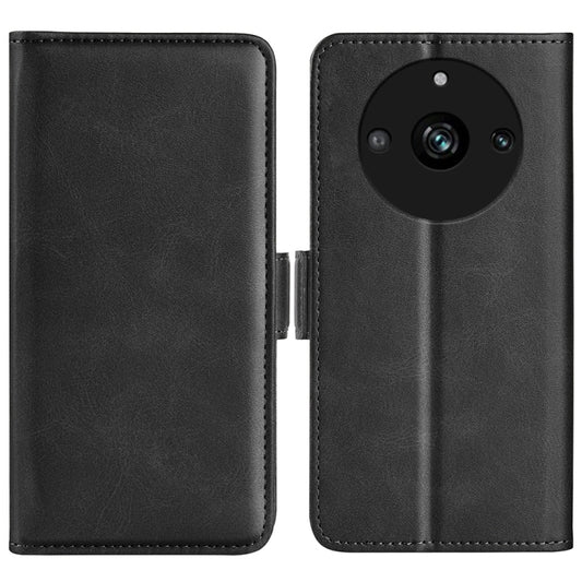 For Realme 11 Pro / 11 Pro+ Dual-side Magnetic Buckle Horizontal Flip Leather Phone Case(Black) - Realme Cases by buy2fix | Online Shopping UK | buy2fix