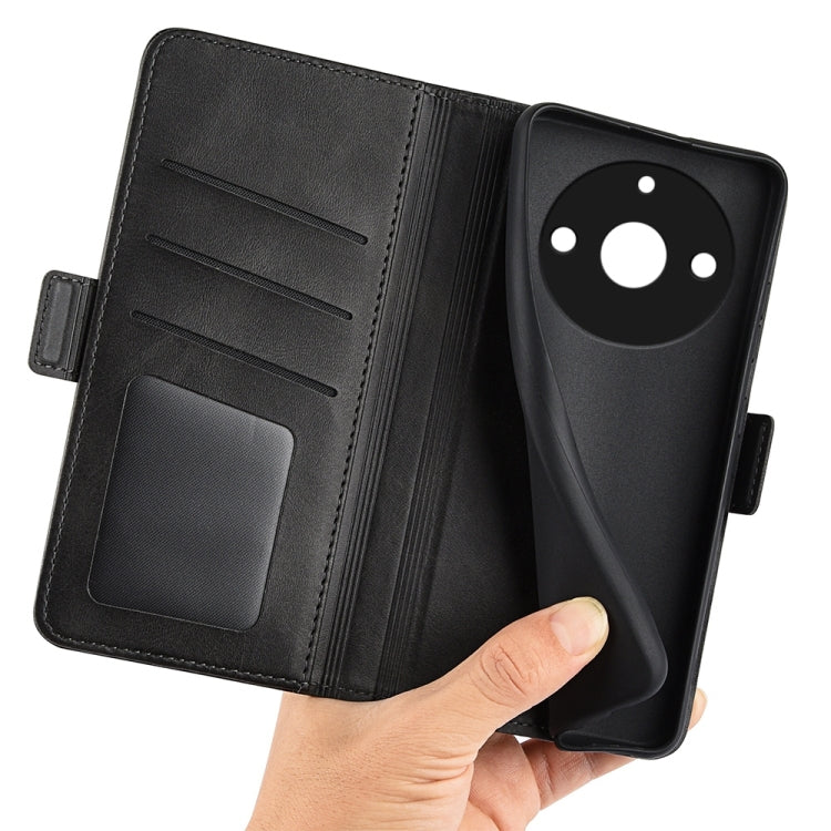 For Realme 11 Pro / 11 Pro+ Dual-side Magnetic Buckle Horizontal Flip Leather Phone Case(Black) - Realme Cases by buy2fix | Online Shopping UK | buy2fix